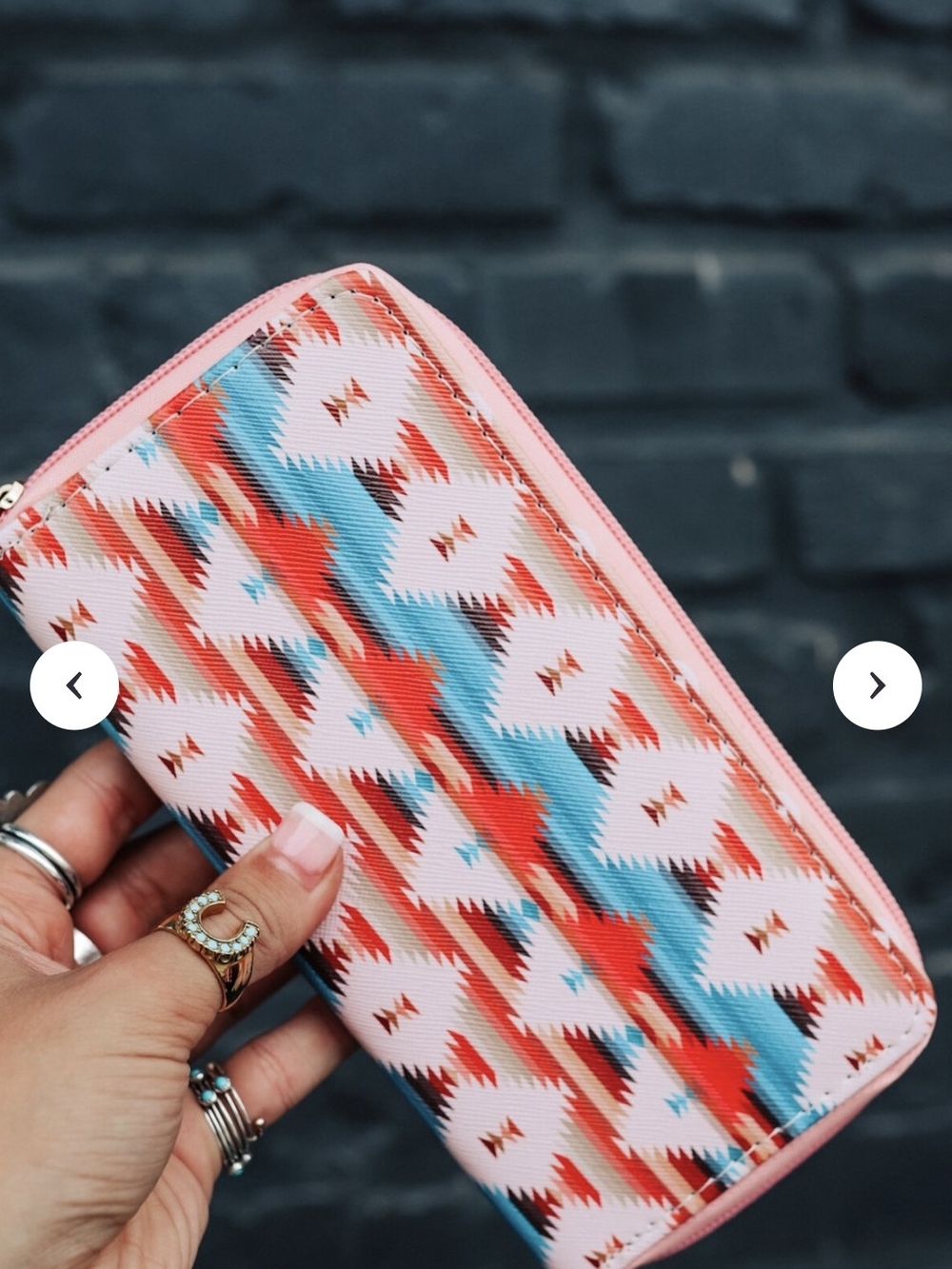 Aztec Pattern Zip Wallet